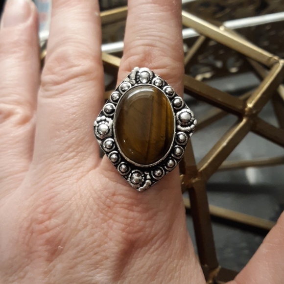 New Tiger Eye 925 Silver Ring. - Picture 1 of 8